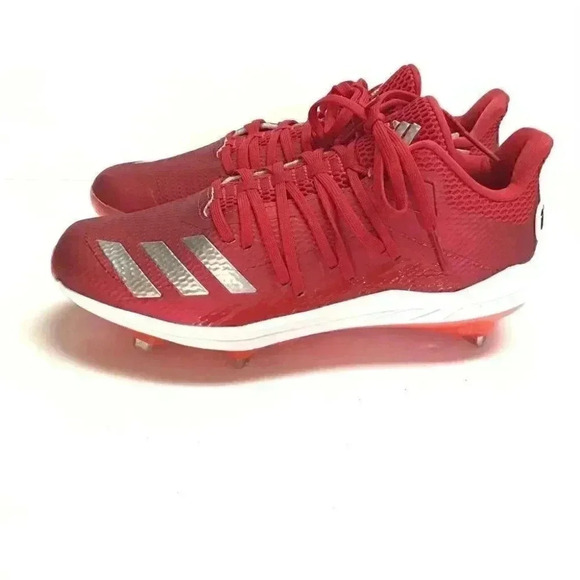 Adidas Adizero Baseball Cleats Mens 7.5D Red Afterburner 6 Speed Trap Shoes - Picture 7 of 8